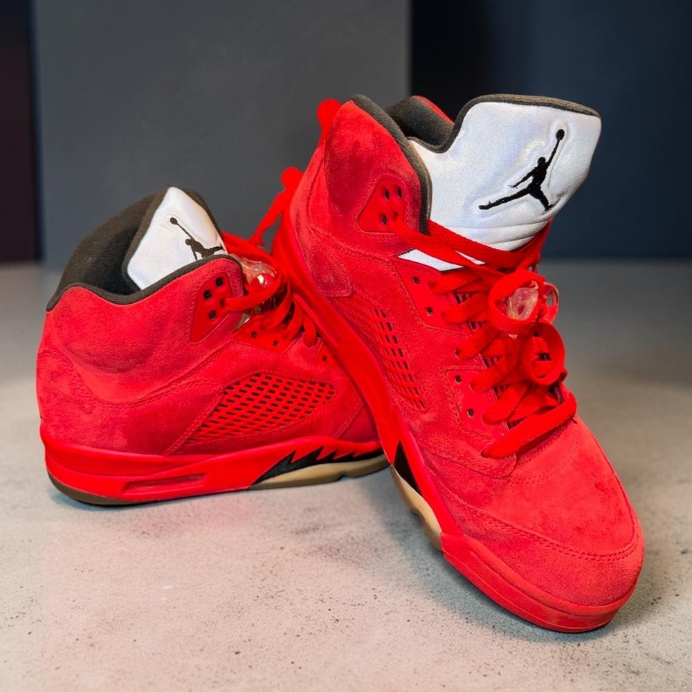 Jordan 5 Retro Red Suede Mens Size 9 University Red Black 136027-602 2017